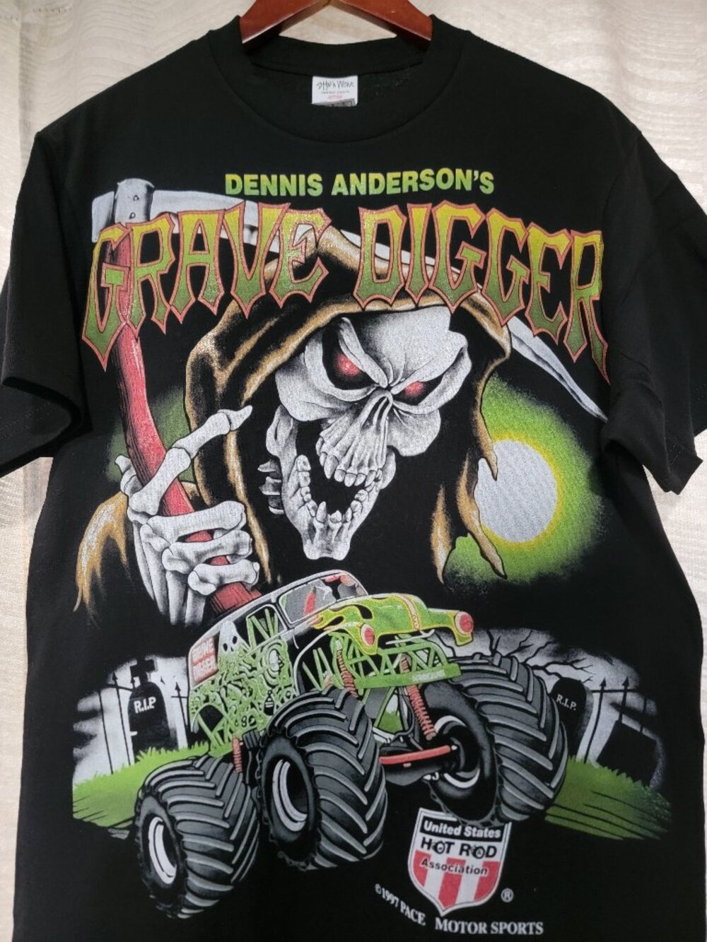 DENNIS ANDERSON'S GRAVE DIGGER On SHAKA HEAVYWEIGHT T Shirt modern